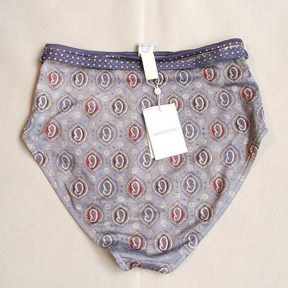 NWT$225 ZIMMERMANN Vitali High-Waist Halter Bikini Paisley Bottom Brief 2 (6-8) - Picture 15 of 16